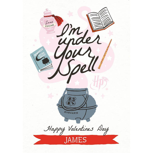 Personalised Harry Potter, Under your spell, Valentines Card- Any Name an Official Harry Potter Product