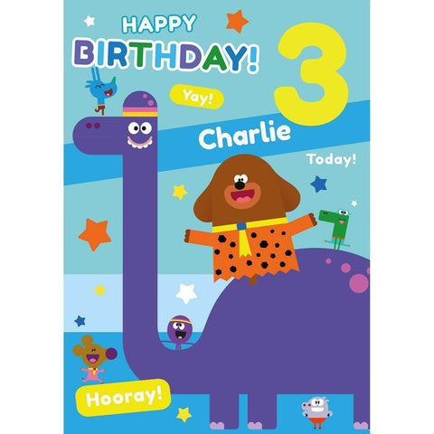 Personalised Hey Duggee Dinosaur Happy Birthday Card- Any Age & Name an Official Hey Duggee Product