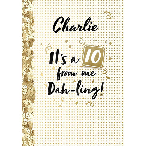 Personalised 'It's a 10' Strictly Come Dancing Birthday Card- Any name an Official Strictly Come Dancing Product