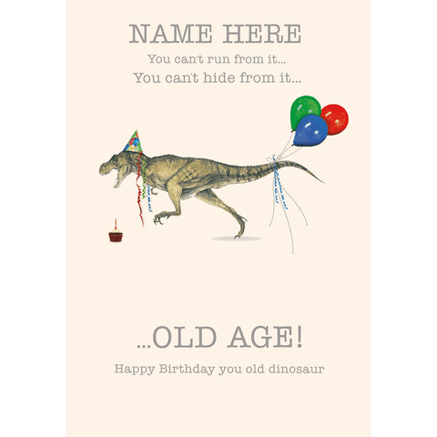Personalised Jurassic World 'Old Age' Any Name Birthday Card an Official Jurassic World Product