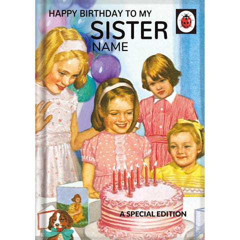 Personalised Ladybird Books For Grown-ups Sister Birthday Card an Official Danilo Promotions Product