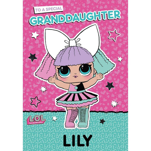 Personalised LOL Granddaughter Birthday Card- Any Name an Official LOL Surprise Product