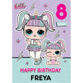 Personalised LOL Unicorn Birthday Card- Any Name & Age an Official LOL Surprise Product