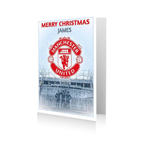 Personalised Manchester United FC Stadium Christmas Card- Any Name an Official Manchester United FC Product