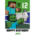 Personalised Minecraft Birthday Card- Any Name & Age an Official Minecraft Product