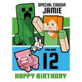 Personalised Minecraft Birthday Card- Any Relation, Name & Age an Official Minecraft Product