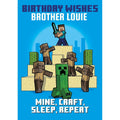 Personalised Minecraft 'Minecraft, Sleep, Repeat' Birthday Card- Any Relation & Name an Official Minecraft Product