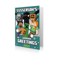 Personalised Minecraft 'SSSeasons Greetings' Christmas Card- Any Name an Official Minecraft Product