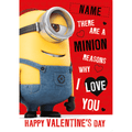 Personalised Minion 'Minion Reasons' Valentines A5 Greeting Card an Official Minions Product