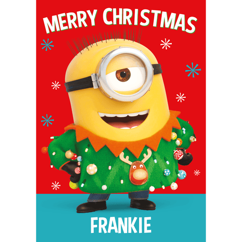 Personalised Minion Personalised Christmas A5 Greeting Card an Official Despicable Me Minions Product