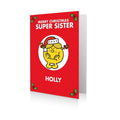 Personalised Mr. Men & Little Miss 'Miss Sunshine' Christmas Card- Any Name & Relation an Official Mr Men & Little Miss Product