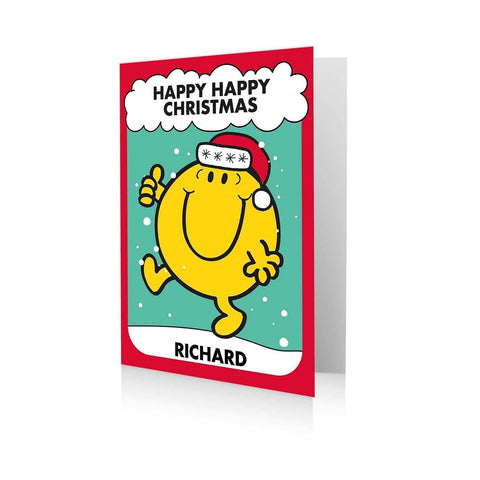 Personalised Mr. Men & Little Miss 'Mr. Happy' Christmas Card- Any Name an Official Mr Men & Little Miss Product