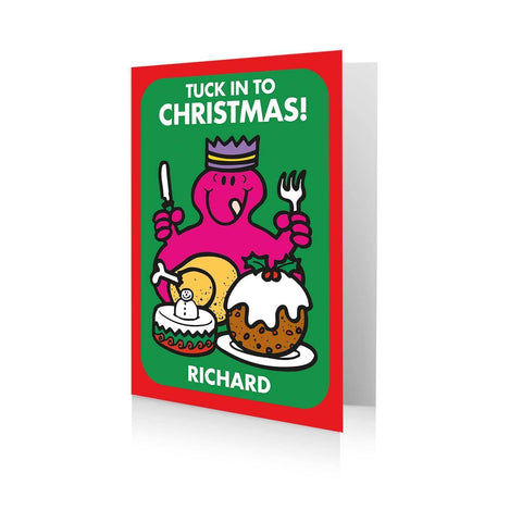 Personalised Mr. Men & Little Miss 'Tuck Into' Christmas Card- Any Name an Official Mr Men & Little Miss Product