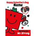 Personalised Mr. Strong Valentines Photo A5 Greeting Card an Official Mr Men and Little Miss Product