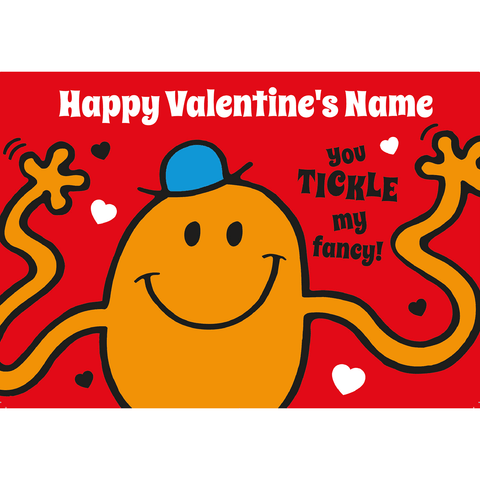 Personalised Mr. Tickle Valentines A5 Greeting Card an Official Mr Men and Little Miss Product