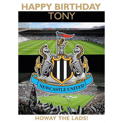 Personalised Newcastle United FC Crest Birthday Card an Official Newcastle FC Product