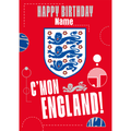 Personalised Official England Birthday Card an Official England Football Product