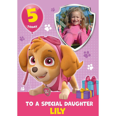 Personalised Paw Patrol Age & Photo Birthday Card an Official Paw Patrol Product