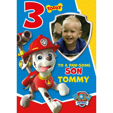 Personalised Paw Patrol Age, Relation & Name Birthday Card an Official Paw Patrol Product
