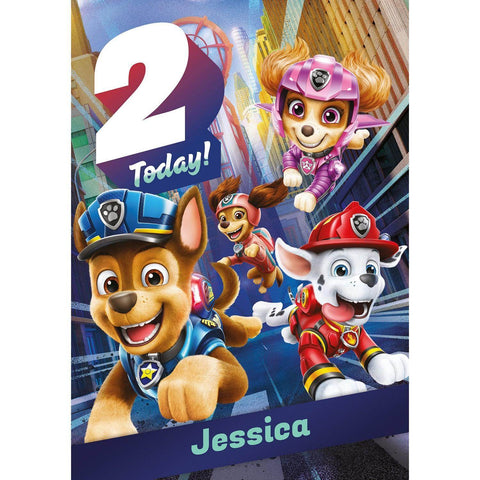 Personalised Paw Patrol Movie Age 2 Birthday Card- Any Name an Official Paw Patrol Product