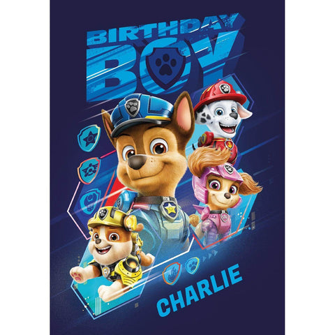 Personalised Paw Patrol Movie Birthday Boy Card- Any Name an Official Paw Patrol Product