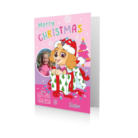 Personalised Paw Patrol Skye Christmas Card- Any Relation & Photo an Official Paw Patrol Product