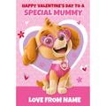 Personalised Paw Patrol Valentines Mummy A5 Greeting Card an Official Paw Patrol Product
