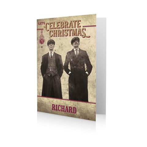 Personalised Peaky Blinders Celebrate Christmas Card- Any Name an Official Peaky Blinders Product