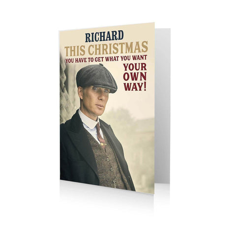 Personalised Peaky Blinders 'Your Own Way' Christmas Card- Any Name an Official Peaky Blinders Product