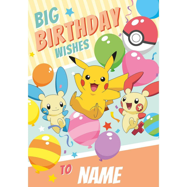 Biglietto di buon compleanno con nome personalizzato Pokemon – Danilo  Promotions