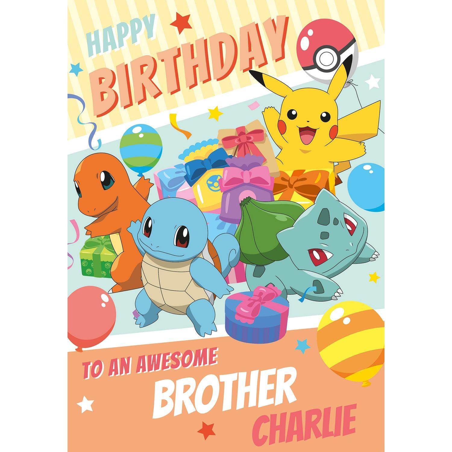 Pokemon Personalised Birthday Card – Danilo Promotions