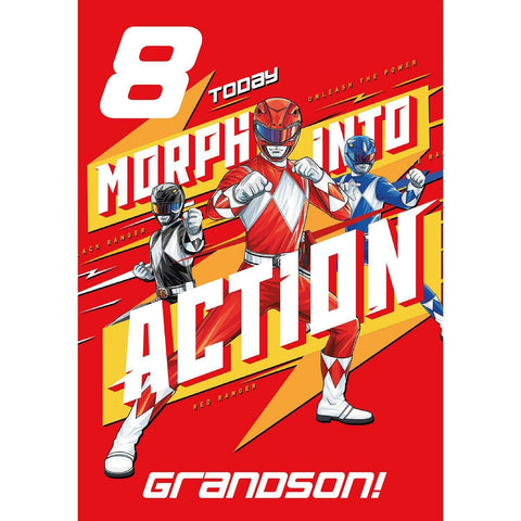 Personalised Power Ranger Birthday Card- Any Age & Relation an Official Power Rangers Product