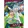 Personalised Rick & Morty Any Name Happy Birthday Card an Official Rick and Morty Product