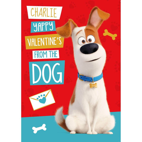 Personalised Secret Life Of Pets, From the Dog Valentines Card- Any Name an Official Secret Life Of Pets Product