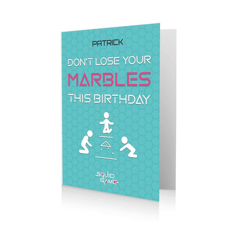 Personalised Squid Game 'Don't Lose Your Marbles' Birthday Card- Any Name an Official Squid Game Product