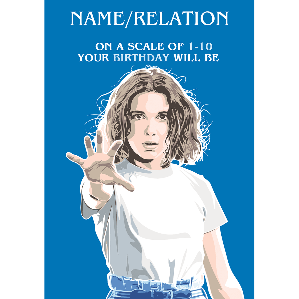 Personalised Stranger Things Eleven Birthday Card an Official Stranger Things Product