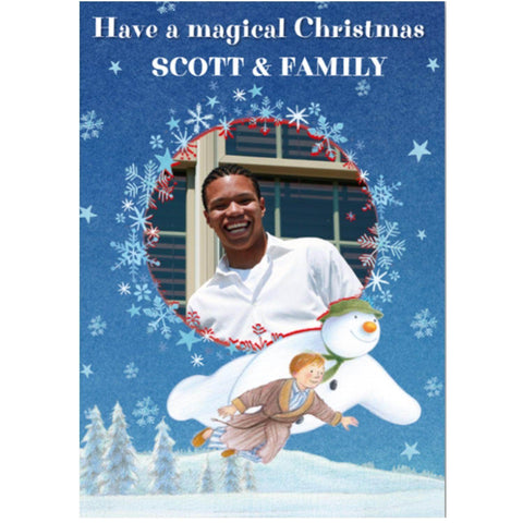 Personalised The Snowman Photo Christmas A5 Greeting Card an Official The Snowman and The Snowdog Product