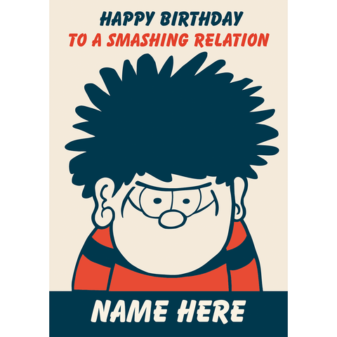 Personalised 'To A Smashing' any Name or Relation  Beano Birthday Card an Official Beano Product