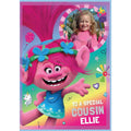 Personalised Trolls Cousin Birthday Card- Any Name & Photo an Official Trolls Product