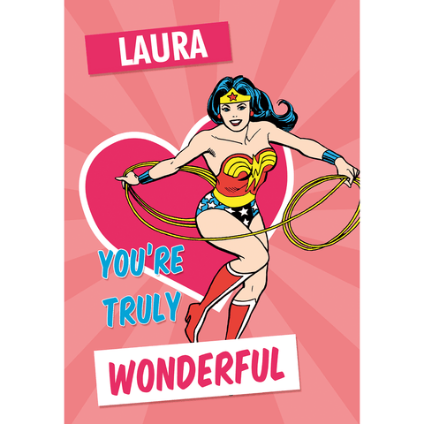 Personalised Wonder Woman Card an Official Wonder Woman Product