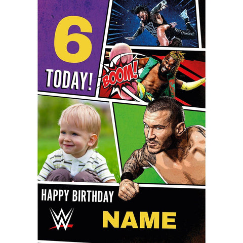 Personalised WWE Happy Birthday Photo Card- Any Age & Name an Official WWE Product