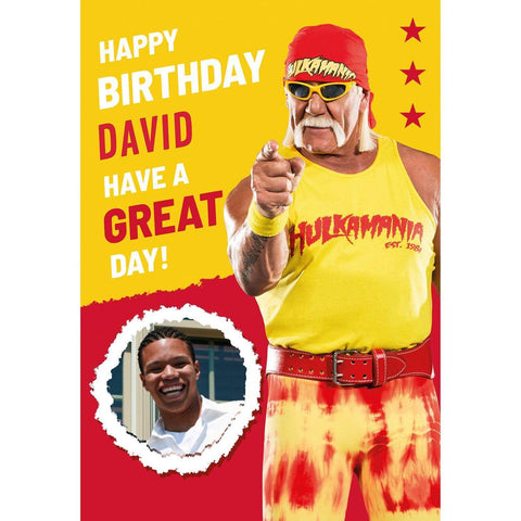 Personalised WWE Hulk Hogan Birthday Photo Card an Official WWE Product