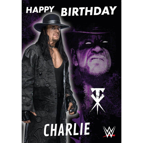 Personalised WWE The Undertaker Birthday Card- Any Name an Official WWE Product