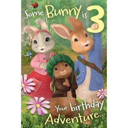 Peter Rabbit Age 3 Birthday card an Official Peter Rabbit Product