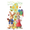 Peter Rabbit  Birthday Card Age 1, Officially Licensed Product an Official Peter Rabbit Product
