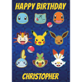 Pokemon Personalised Name Happy Birthday Card an Official Pokemon Product