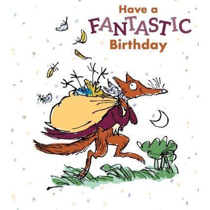 Roald Dahl Fantastic Mr Fox Birthday Card an Official Roald Dahl Product