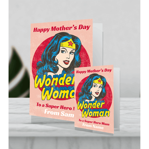 'Super Hero Mum' Mother's Day Personalised Giant Card by Wonder an Official DC Comics Product