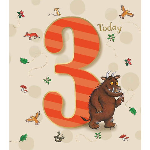 The Gruffalo Age 3 Birthday Card an Official The Gruffalo Product