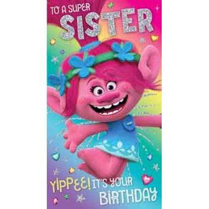 Trolls Sister Birthday Card an Official Trolls Product